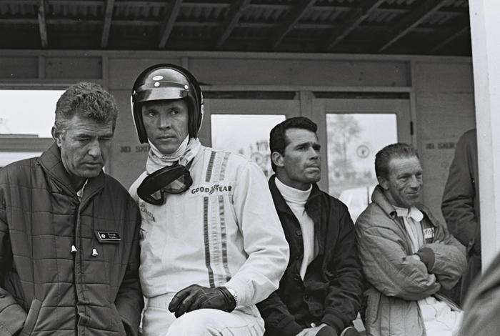 1966USGPWatkinsGlen_023 Carroll Shelby and Dan Gurney in conversation at Le Mans 1966.