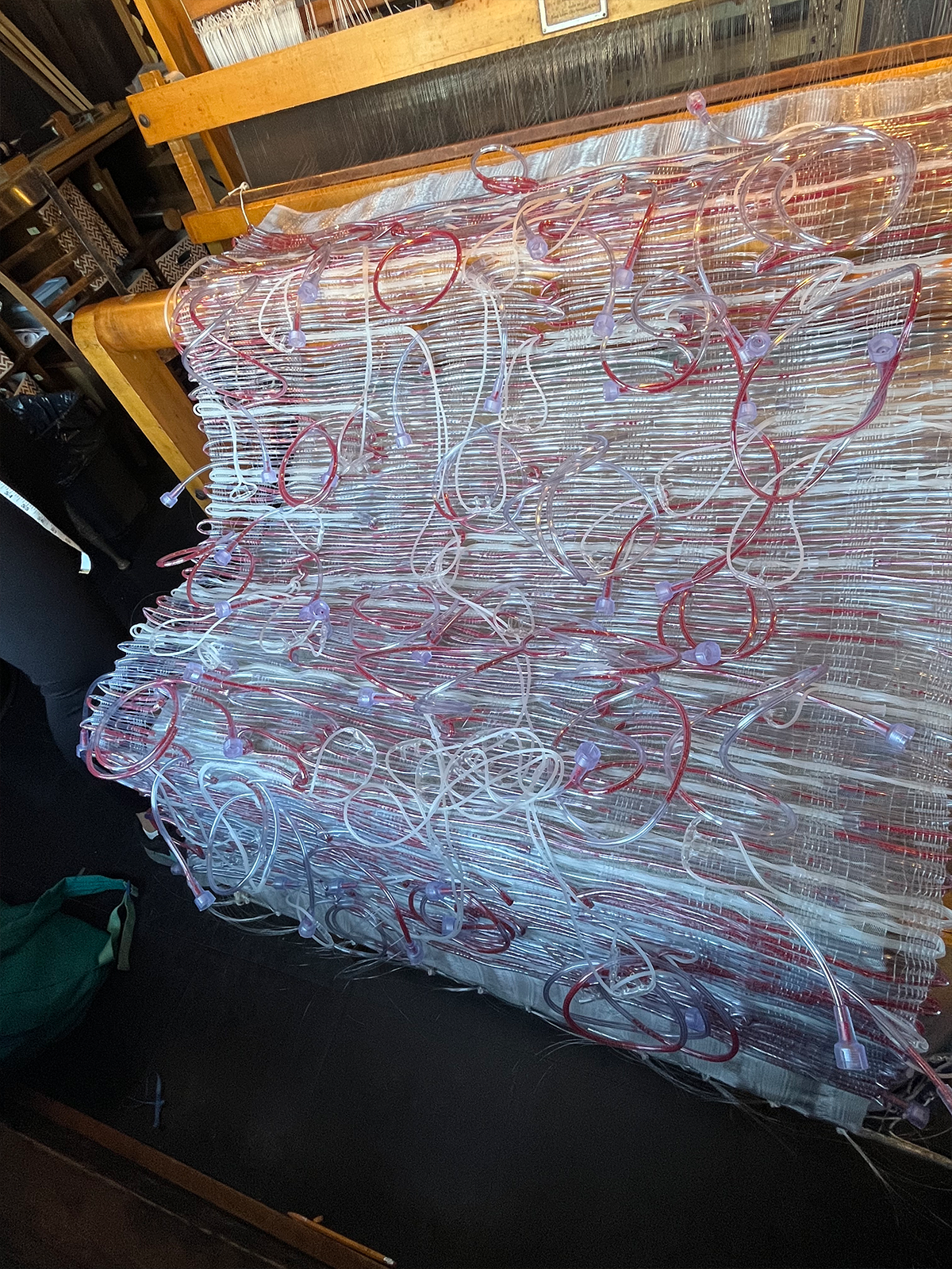 Maggie Thompson’s weaving in progress