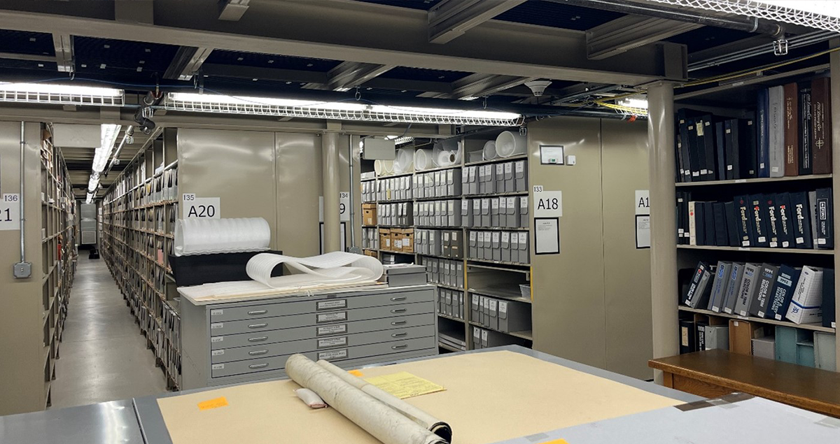 The archives in Benson Ford Research Center 