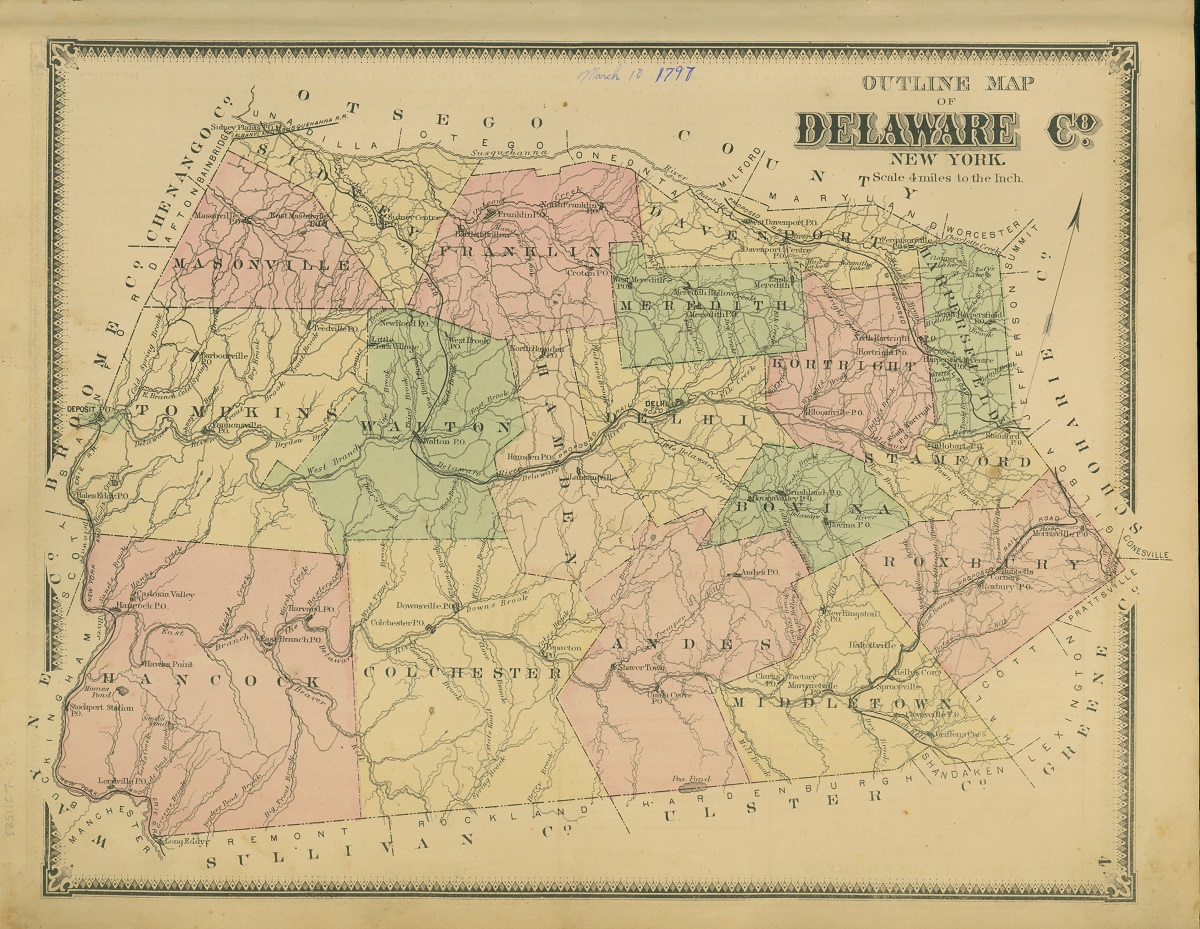Map with different areas shaded in yellow, green, and pink