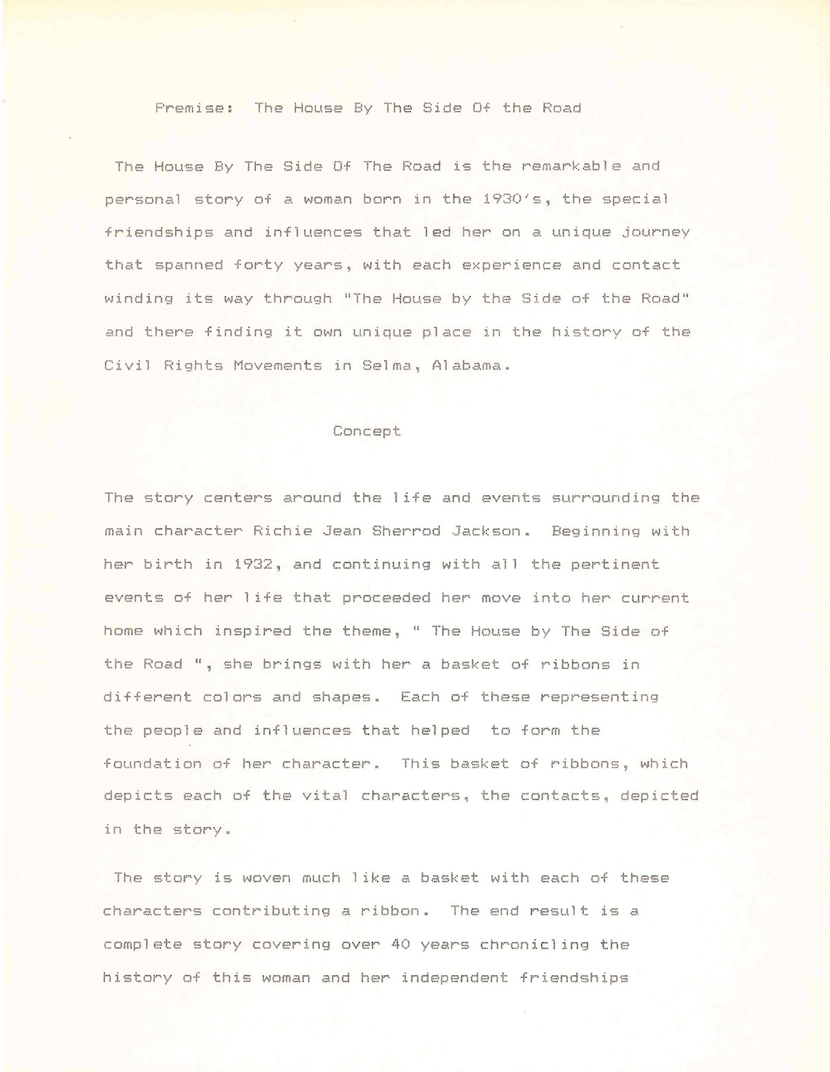 a draft for a movie or television program