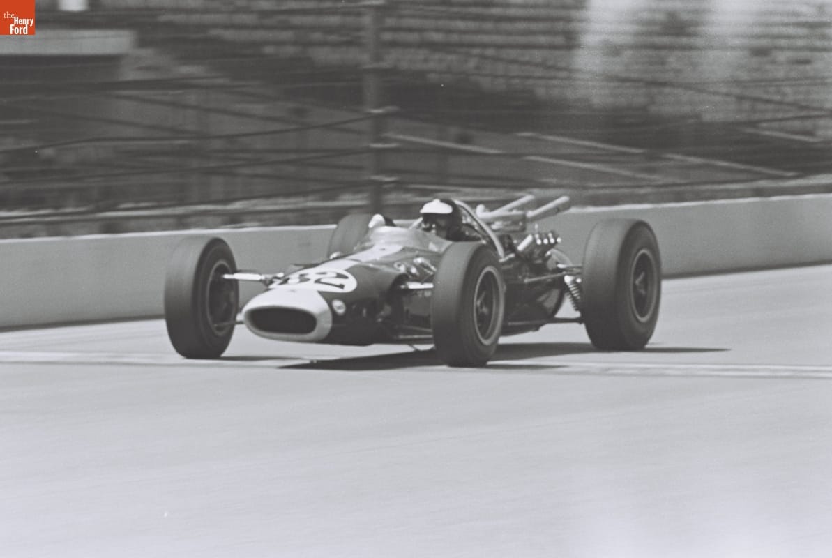 indianapolis50005-65_0696 F1-inspired Lotus-Ford Type 38 on the track.