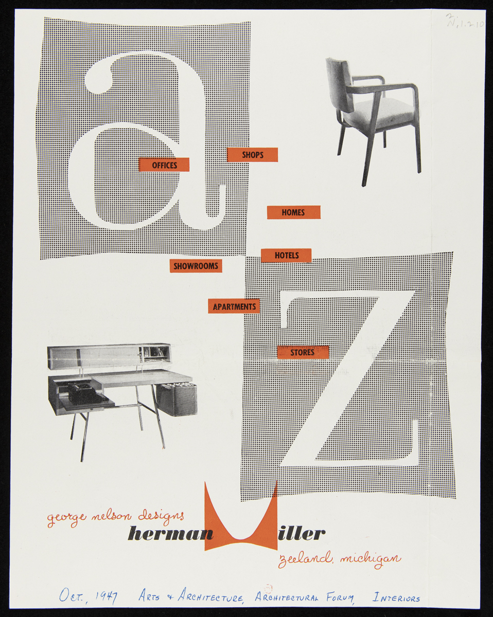 Advertisement for Herman Miller Furniture Company, Page with large
