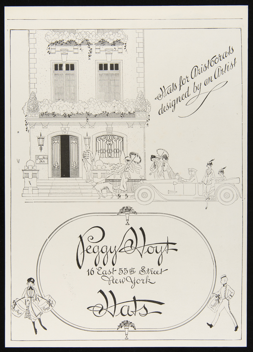 Page with line drawing of house, car, and women walking, as well as text
