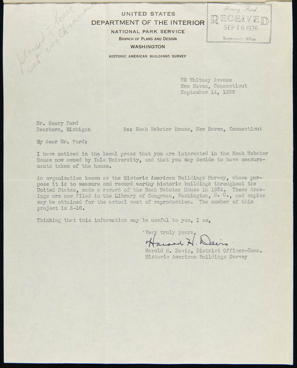 Typewritten letter containing text