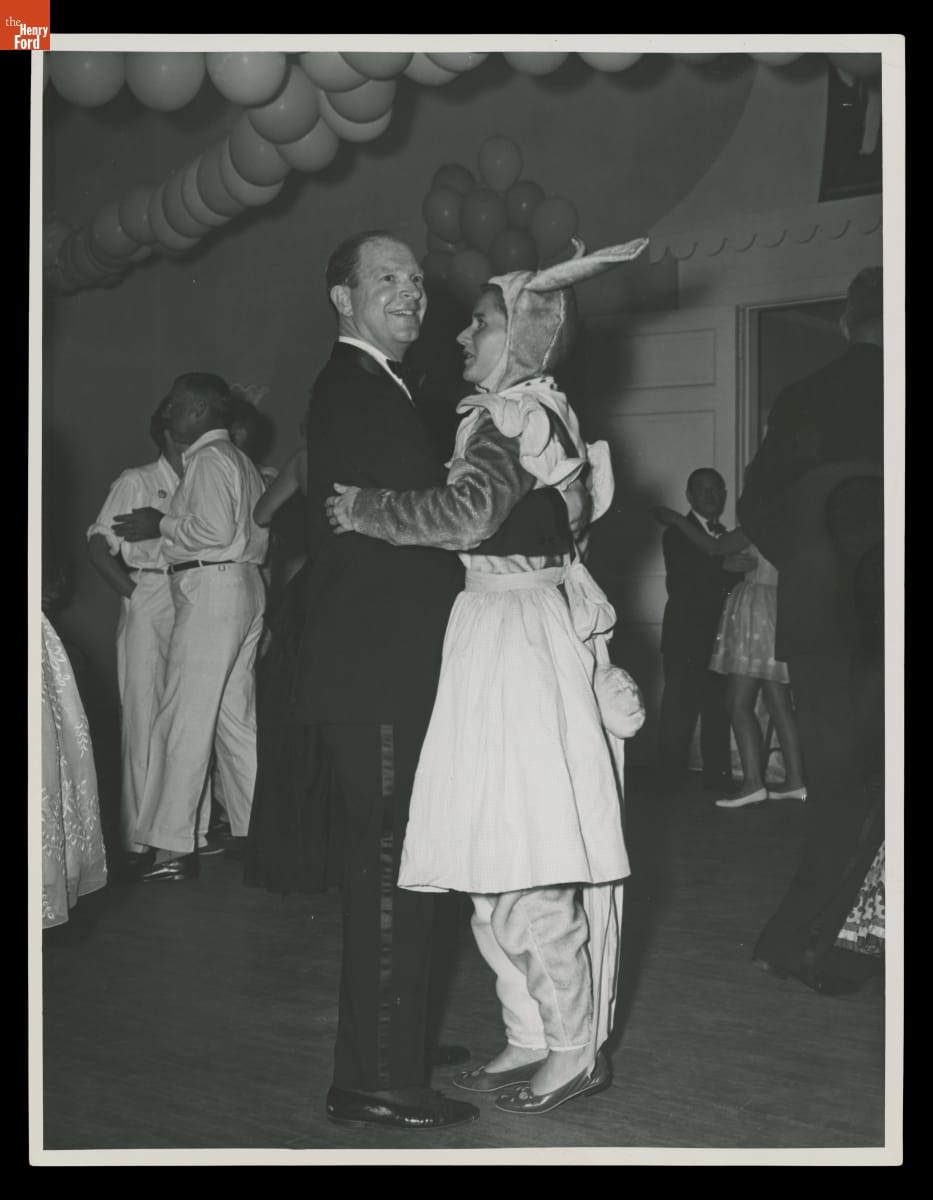 THF711467 Harvey and Elizabeth Firestone’s daughter Anne in her rabbit costume at the White Elephant Ball in 1956