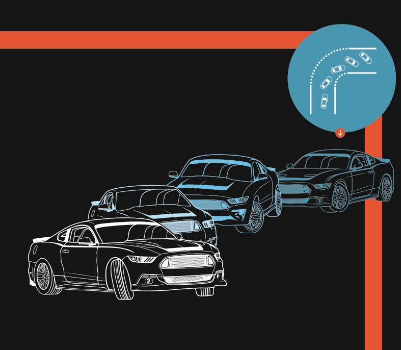 Drifting illustration Composite illustration of car