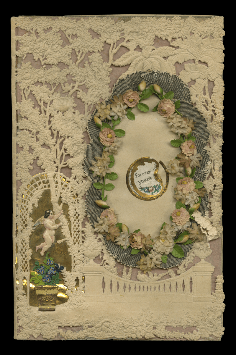 GIF cycling through three images of greeting cards featuring intricate lacy cutouts, honeycomb tissue paper, and other three-dimensional elements